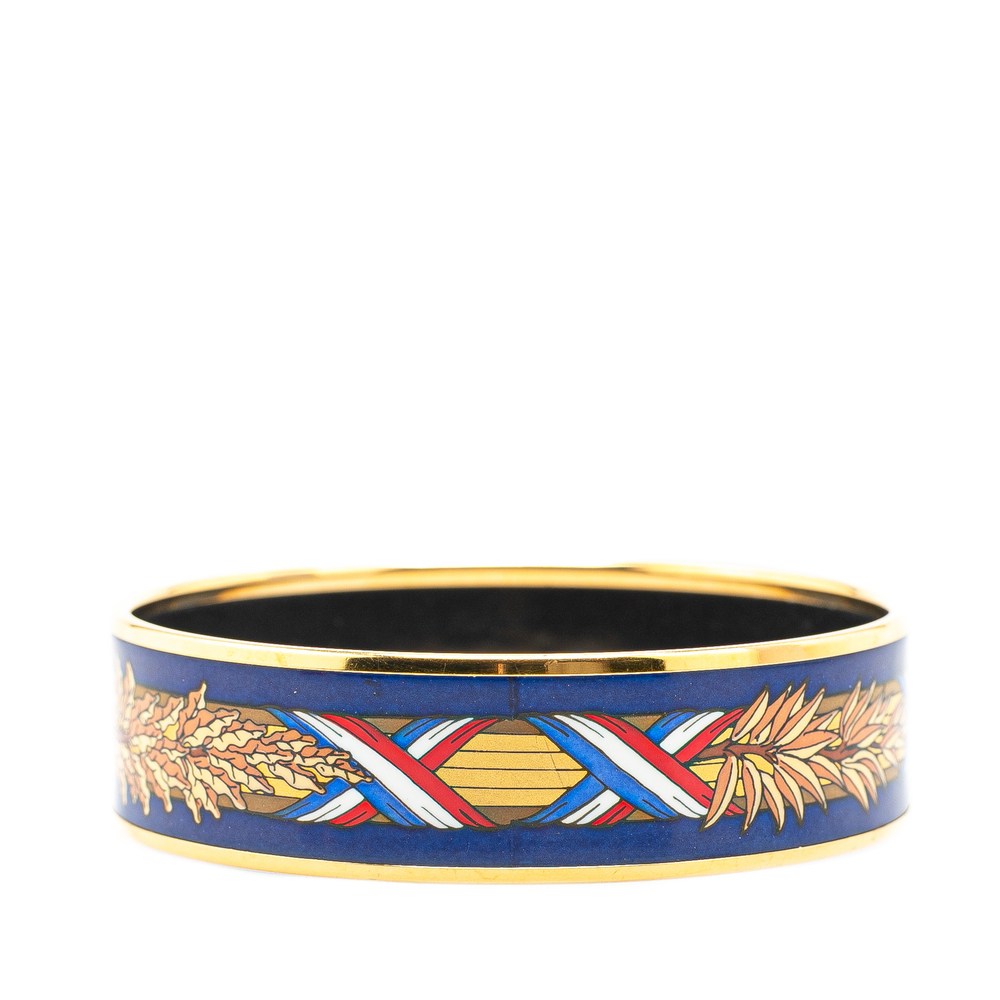 Pre-Loved Hermes Wide French Flag Enamel Bangle 65 - Picture 3 of 5